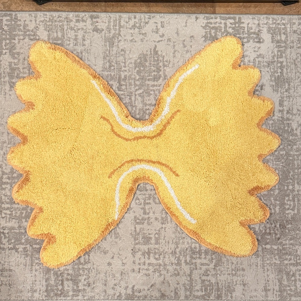 Yellow Bowtie Shaped Rug